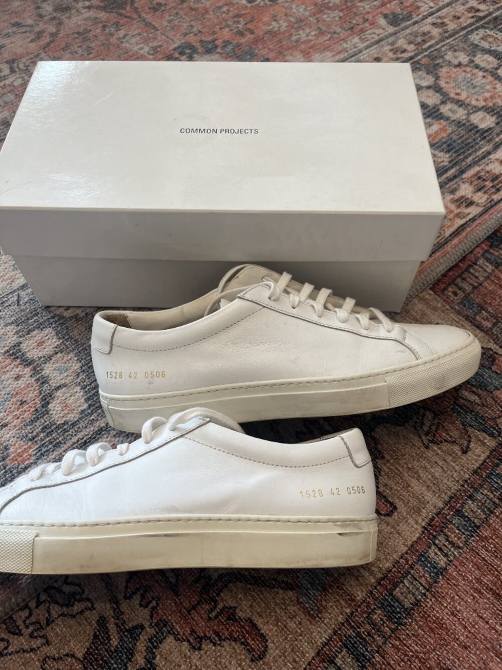 Common Projects Original Achilles Low White Leather Sneakers 42 - Picture 3 of 8